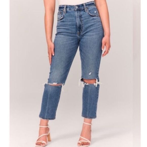 Abercrombie & Fitch Blue Cropped Jeans - Picture 1 of 11